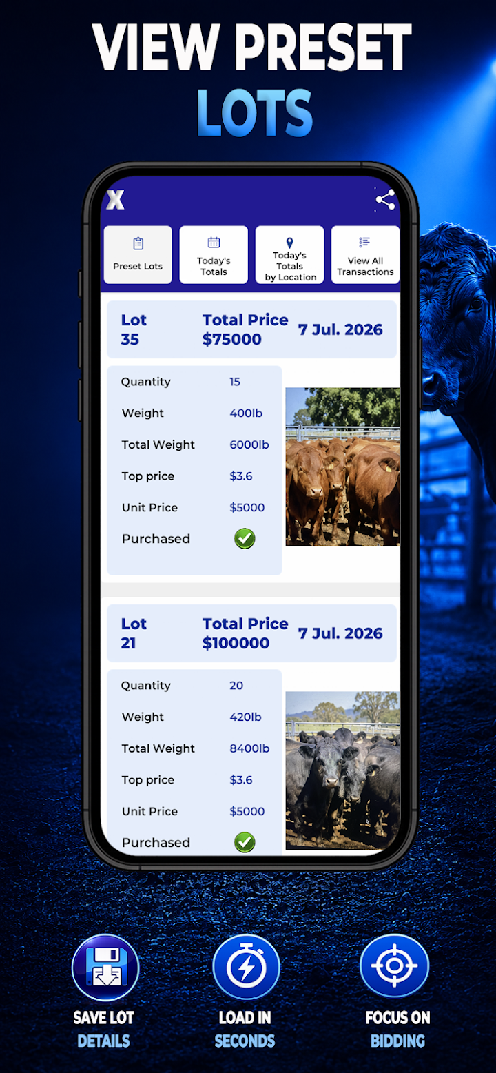 Livestock Auction Calculator screenshot