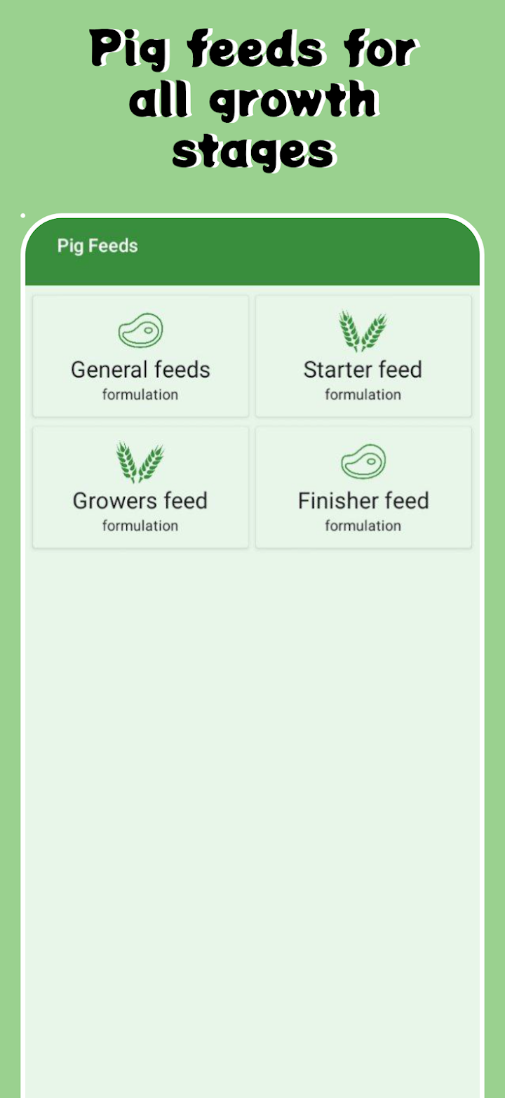 Livestock Feed Formulation App screenshot
