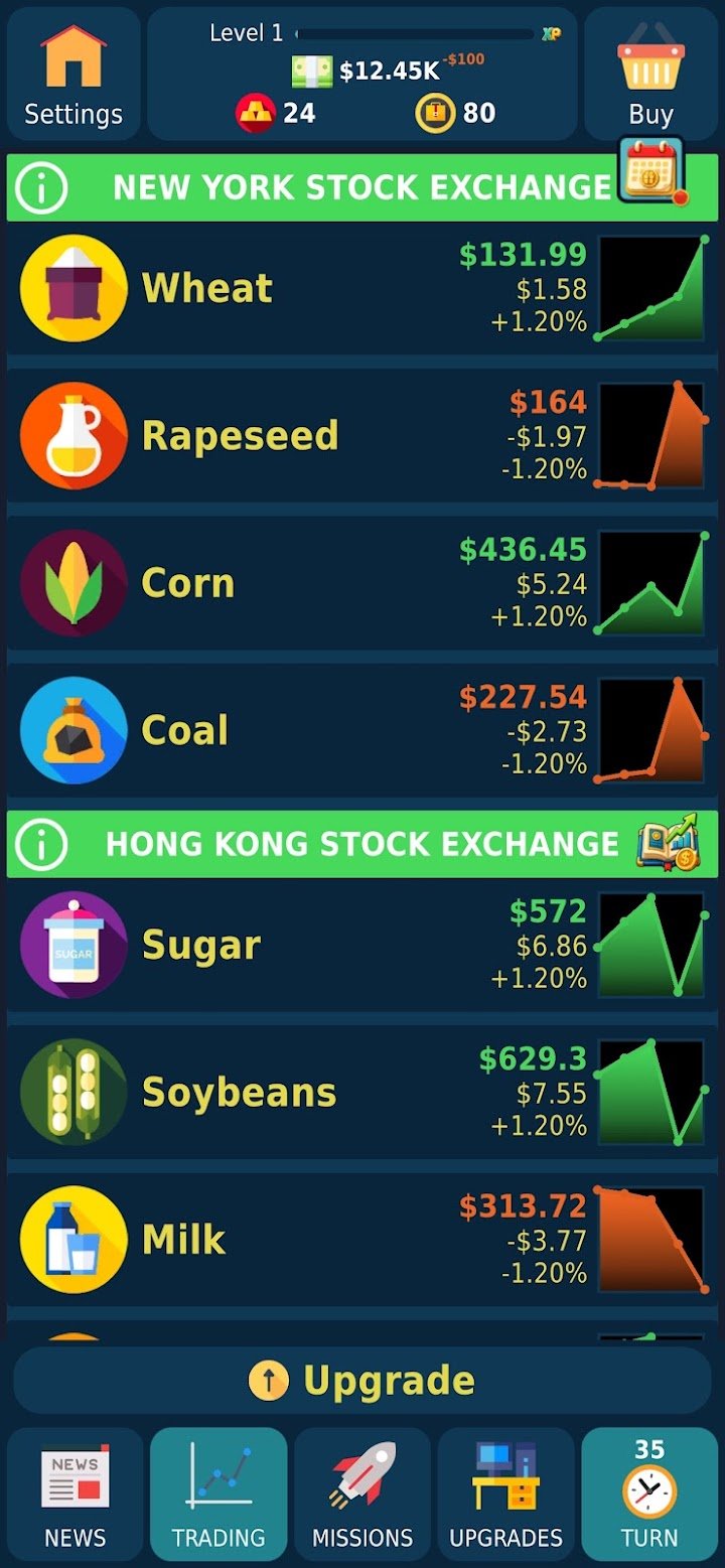 Stock Exchange Game Simulator screenshot