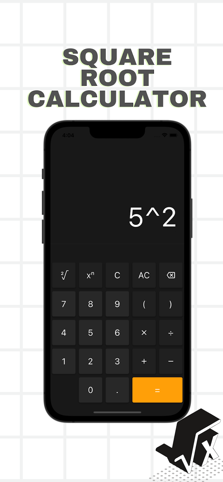 Simple square root calculator screenshot