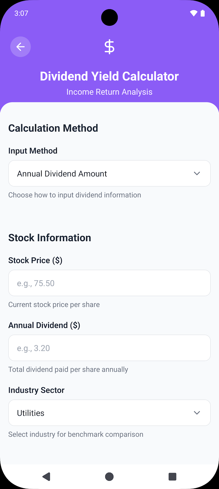 Stock Valuation Calculator screenshot