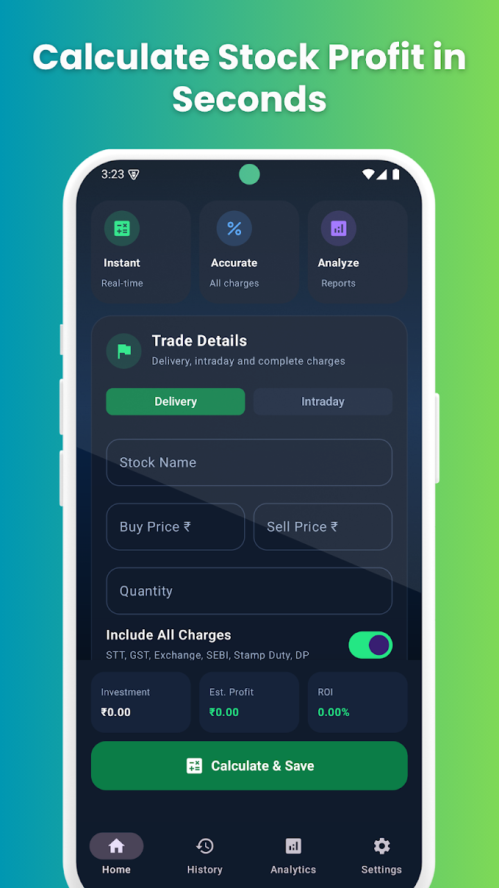 Stock Profit & Loss Calculator screenshot