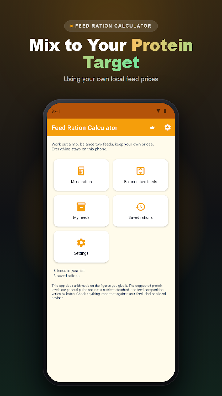 Feed Ration Calculator screenshot