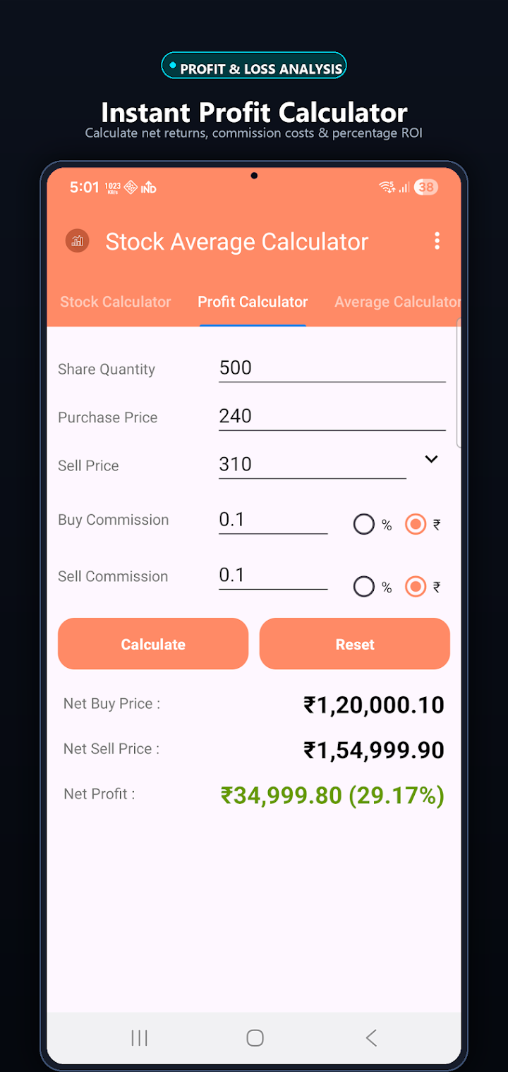 Stock Profit & Avg. Calculator screenshot