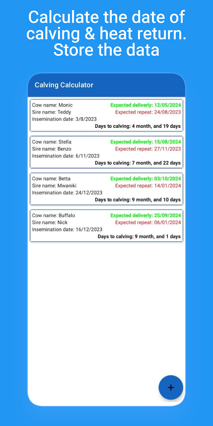Cow Gestation Calculator screenshot